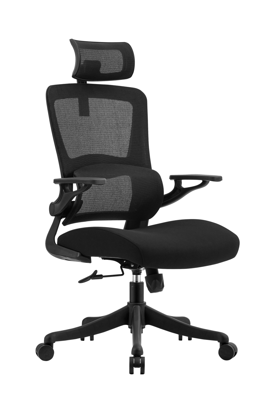 Palermo: CUSTÓ Palermo aduce versatilitate maximă cu tetieră 2D și cotiere „flip-up”, care se ridică atunci când vrei să te apropii de birou sau să eliberezi spațiu. Spătarul din plasă acrilică răcorește, iar șezutul confortabil menține susținerea corectă. Suportul lombar fix protejează spatele în sarcini îndelungate. Roțile din nailon asigură mișcări line pe diferite suprafețe, designul all-black asigură eleganță sobră, potrivită birourilor executive unde profesionalismul este esențial. Ideal pentru cei ce alternează frecvent între concentrare și discuții rapide la masă.